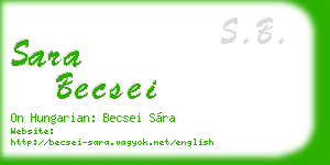 sara becsei business card